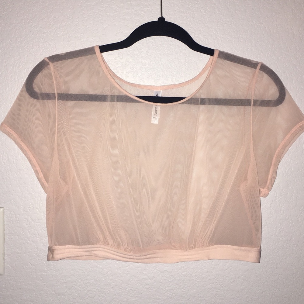 NWOT Torrid size 1 sheer mesh nude cropped top